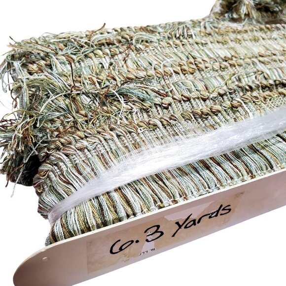 Stout Textiles 6.3 Yard 1251 Brush Fringe 2.25" Corded Header Trim Discontinued - Picture 8 of 10